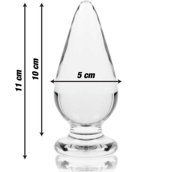 NEBULA SERIES BY IBIZA - MODEL 4 ANAL PLUG BOROSILICATE GLASS 11 X 5 CM CLEAR